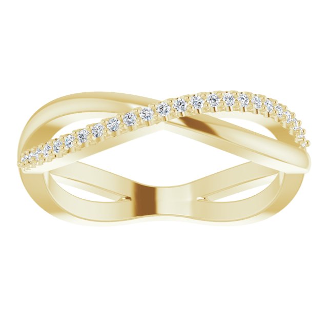 Infinity Design Round Diamond Wedding Band Open Twist Anniversary Ring-VIRABYANI